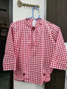 Red &amp; White Checkered Top