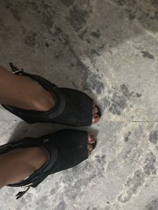 Black Sling Back Heels