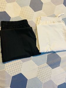 combo of 2 Black & White Pants Set