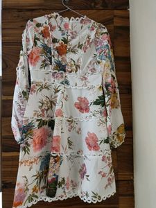 Floral Print Tiered Midi Dress
