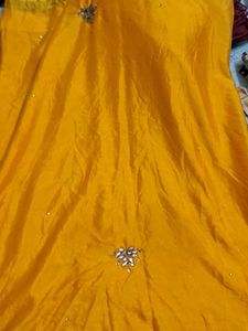 Vibrant Yellow Silk Saree