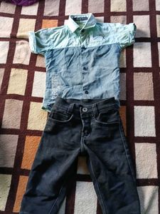 Boys Blue Shirt and Jeans Set