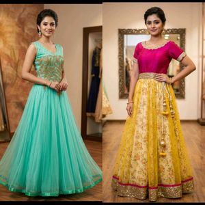 ❤️🪷Combo Of Two Partywear Gowns🪷❤️