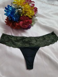Lace Trim Thong Panty