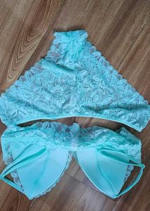 Teal Lace Bralette &amp; Panty Set