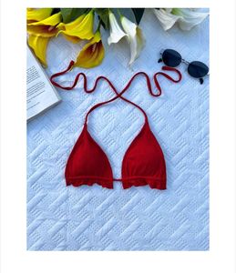 Red Halter Bikini Top