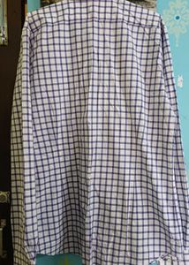 Men's Blue Checkered Long Sleeve Shirt