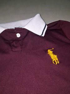 Maroon Polo T-Shirt with Logo