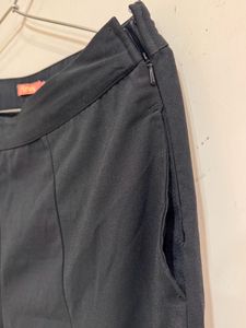 Pantaloons Black Pants With Open Slit