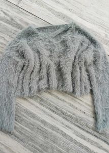 Cozy Faux Fur Cropped Sweater