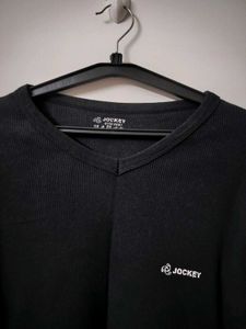 Jockey Men's Black V-Neck Long Sleeve T-Shirt