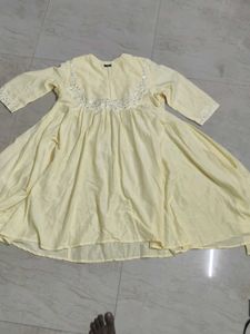 Beautiful Yellow Mirror Work Kurta