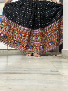 Embroidered Royal Blue &amp; black chaniya choli with