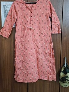 New Peach Woven Kurti