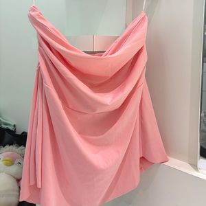 Pretty Pink Draped Aline Skirt