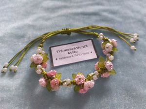 Floral Charm Cord Bracelet
