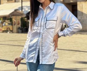 How When Wear Satin shirt, new with tag