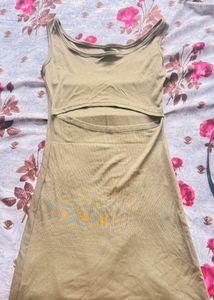 Olive Ruched Tank Dress
