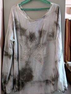 Boho Sequin y2k Star Detail Tie Dye Top