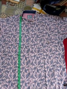 Men's Floral Print Shirt pink and blue