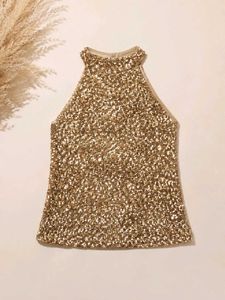 Sparkling Sequin Halter Neck Top