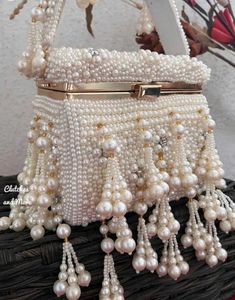 Exquisite Pearl Embellished Clutch Bag