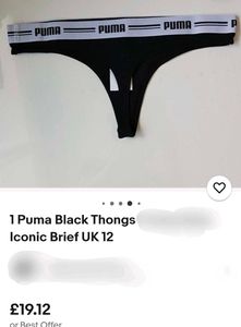 PUMA Black Thong