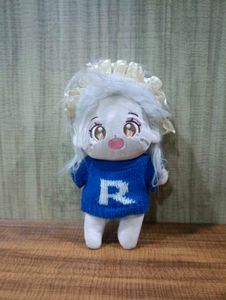 Cute Plush Doll with Blue Sweater