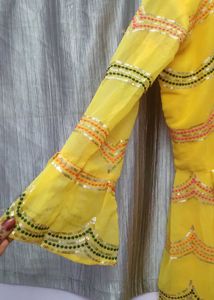 Vibrant Yellow Lehenga Choli Set best for haldi