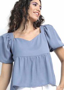 Blue Casual Short Sleeve Dress