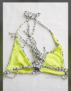 Black &amp; White Zigzag Print Bikini Top