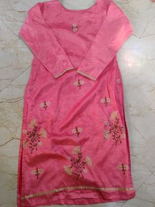 Pink Embroidered Kurta Set