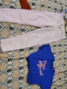 Pink Trousers and Blue Graphic Top