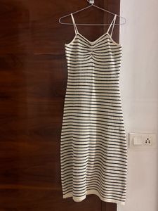 Striped Knit Midi Dress
