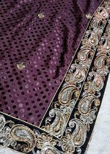Elegant Purple Polka Dot Saree