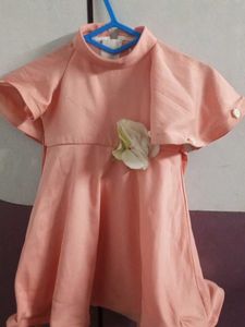 Cute Peach Dress Fit Up To 1year