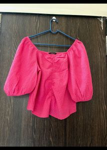 Chic Pink Puff Sleeve Top