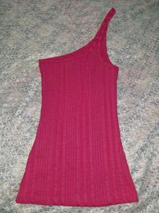 Ribbed One-Shoulder Tank Top