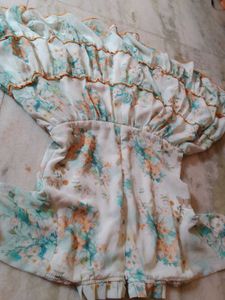Floral Tiered Bell Sleeve Dress