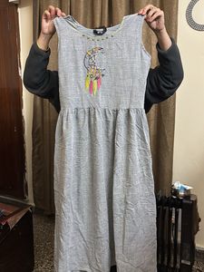 Cotton Dress With Shrug Best Suited For Casual Wea