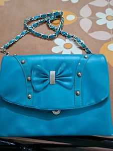 Stylish Turquoise Bow slingbag