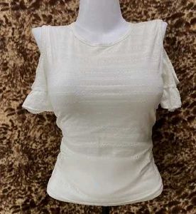 cute white cold shoulder top