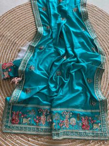 Embroidered Teal Lehenga Choli Set