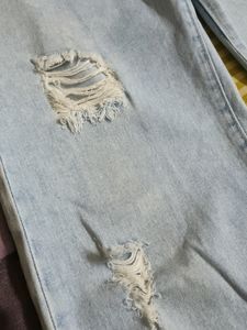 Wide Leg Light Blue Faded Jeans