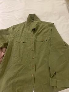 Olive Green Button-Up Shirt