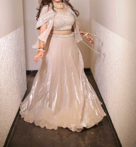 Elegant Champagne Ivory Designer Lehenga Set