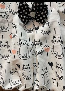 Cute Cat Print Baby Top