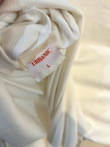 White Ruched Drawstring Top