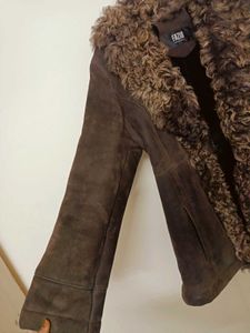 Chic Brown Faux Fur Trimmed Jacket