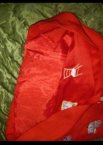 red korean Embroidered dress skater